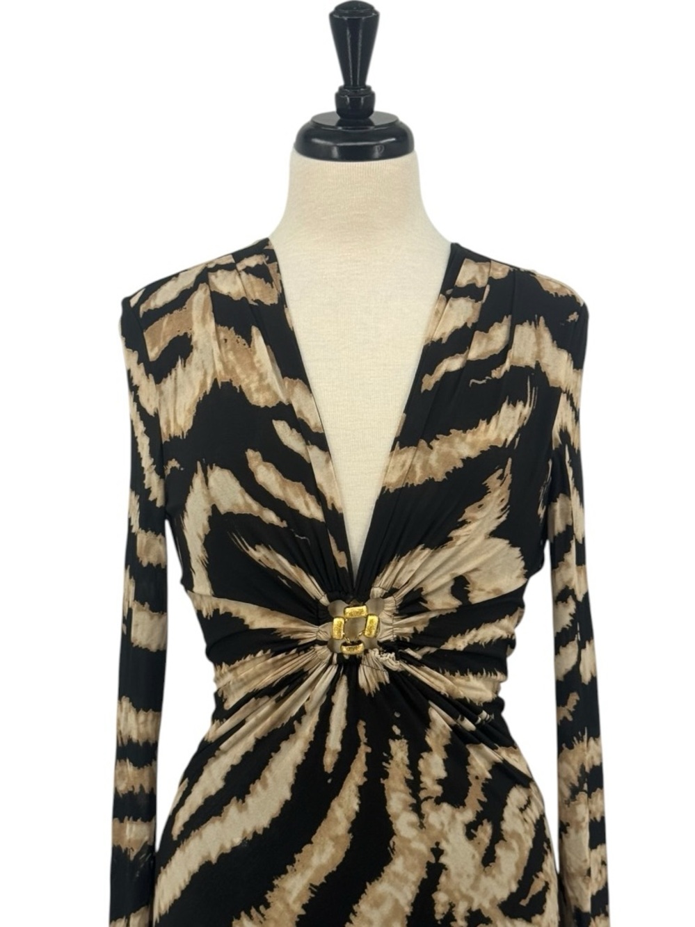 Roberto Cavalli Vintage Stretch Viscose Animal Print Dress - Picture 5 of 9